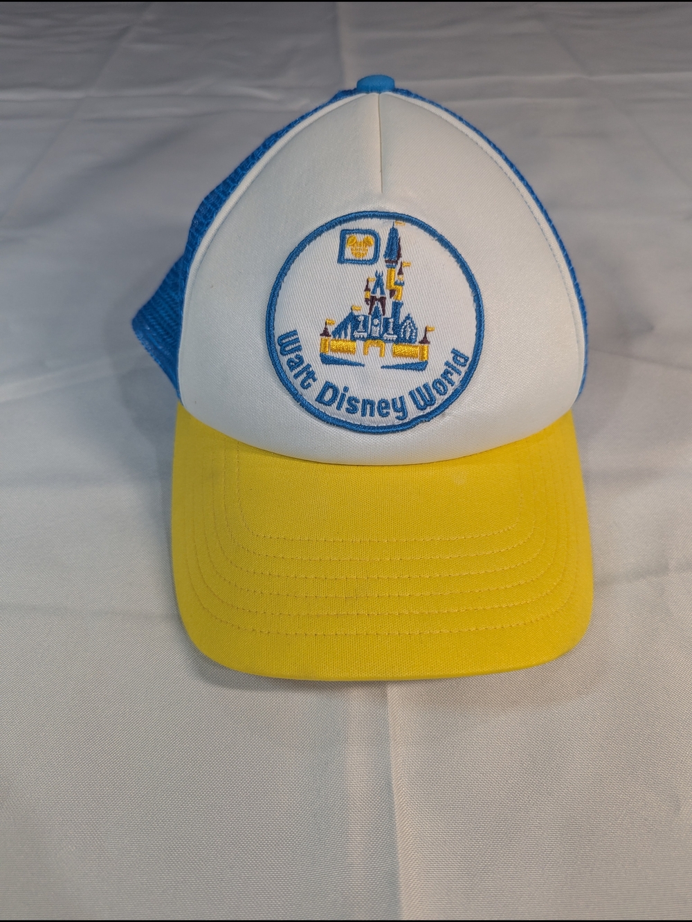 Disney Yellow Blue White Walt Disney World Trucker Hat